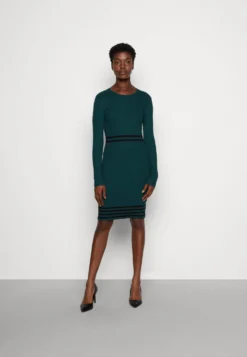 Anna Field Gebreide Jurk - Dark Green/Black