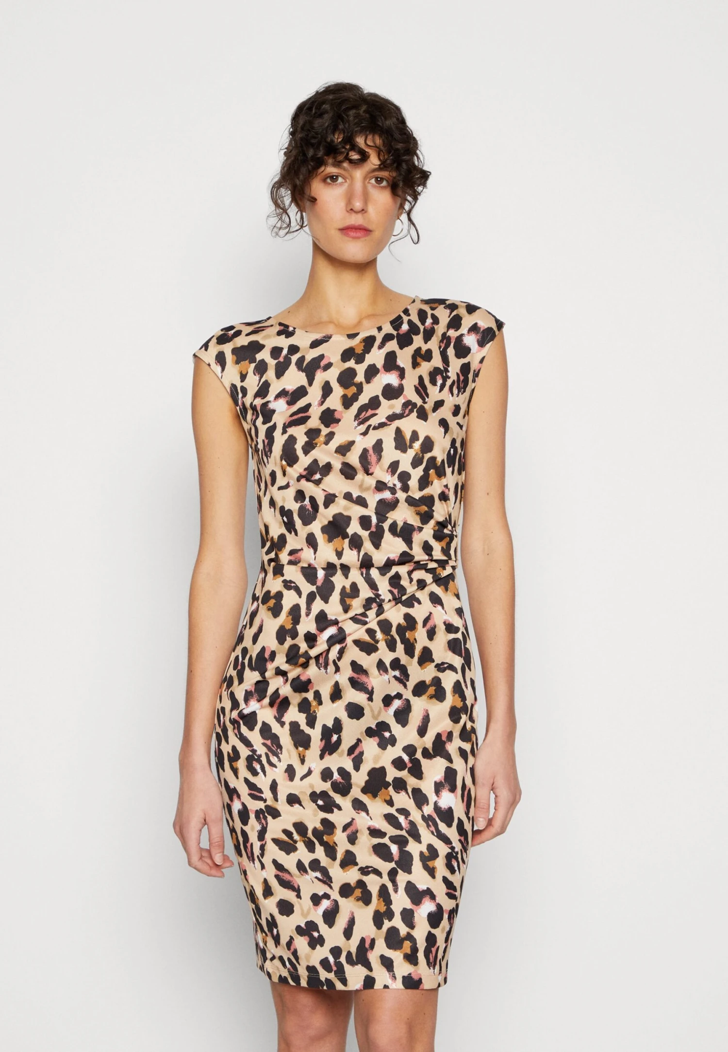 Anna Field Jerseyjurk - Black/Beige/Multi-Coloured 3 Anna Field Jerseyjurk - Black/Beige/Multi-Coloured - Afbeelding 3