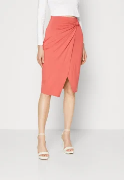 Anna Field Front Knot Midi Skirt - Kokerrok - Red